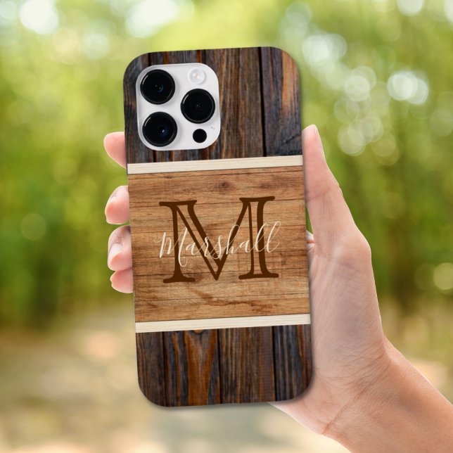 Rustic Wood Tone Monogram (Skapare uppladdad)