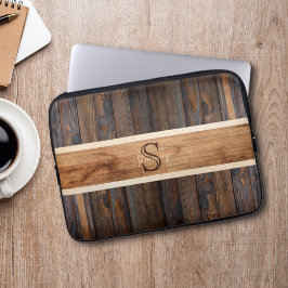 Rustic Wood Tone Rand Brown Laptop Fodral