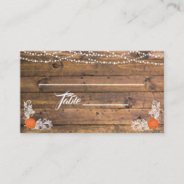 Rustic Wood Twinkle Ljus Snöre Bröllop Place Card Placeringskort