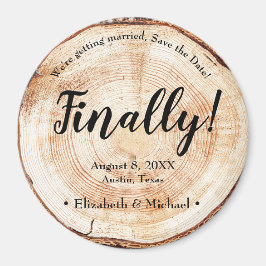 Rustic Wood Unique Slutligen gifta sig vi Magnet