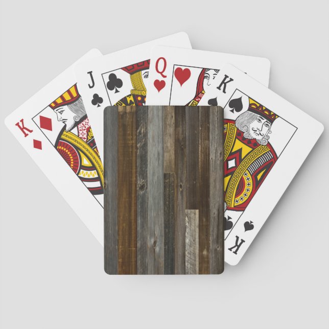 Rustic Wood-uppspelningskort Casinokort (Baksidan)