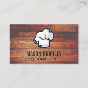 Rustic Wood Utensils Personal Executive Chef Visitkort
