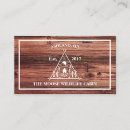 Rustic Wood Vacation Rental Egendom Cabin Visitkort