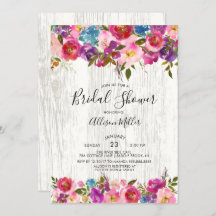 Rustic Wood Vår Blommigt Inbjudningskort för möhip