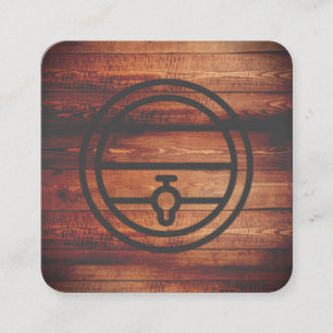 Rustic Wood Vin Beer Barrel Fyrkantigt Visitkort