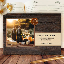 Rustic Wood Vineyard Vin Photo Gästböcker
