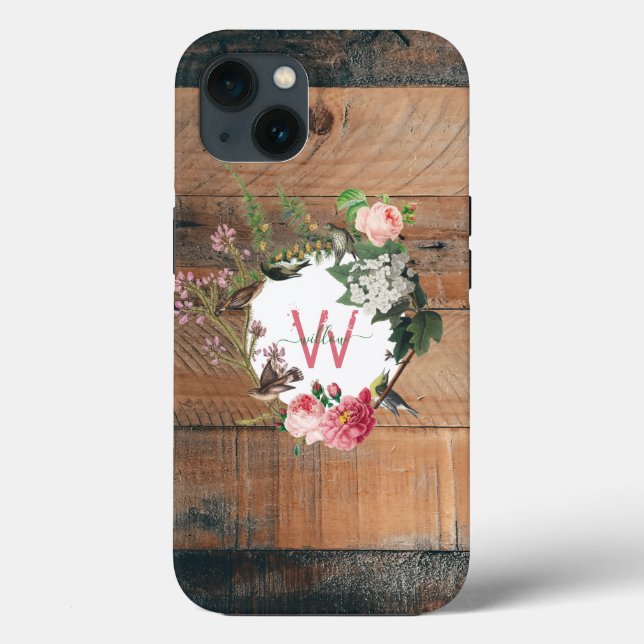 Rustic Wood Vintage Flowers (Baksida)