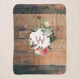 Rustic Wood Vintage Flowers