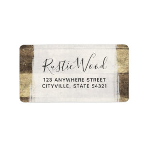 Rustic Wood Vintage Land Farm Barn Boards Adressetikett