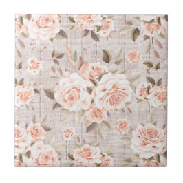 Rustic Wood & Vintage Ro Romantic Shabby chic Kakelplatta