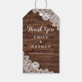 Rustic Wood Vintage Snöre Favor Tack Gift-Märkre Presentetikett