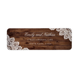 Rustic Wood Vintage Snöre Return-adressetikett Returadress Etikett