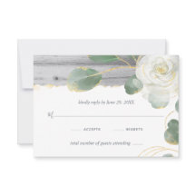 Rustic Wood Vit ros Guld Greenery Bröllop