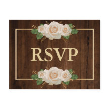 Rustic Wood Vit ros Guld Ram | OSA vykort