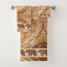 Rustic Wood Walking Bears