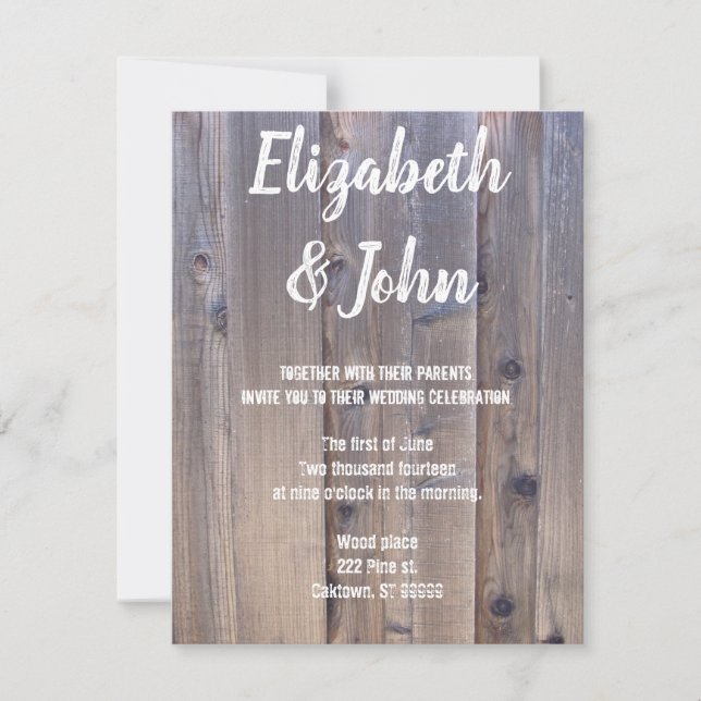 Rustic Wood Wedding-inbjudningar Inbjudningar (Framsida)