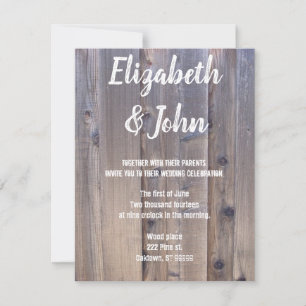 Rustic Wood Wedding-inbjudningar Inbjudningar