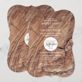 Rustic Wood Wedding-inbjudningar Inbjudningar