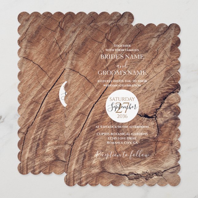 Rustic Wood Wedding-inbjudningar Inbjudningar (Fram/baksida)