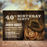 Rustic Wood Western 40:e födelsedagen Party Inbjudningar<br><div class="desc">Inbjudan dina vänner och närstående till din 40-årsdag party med den här westerna inbjudan till rustiska trä.</div>
