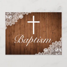 Rustic Wood & White Snöre Baby Baptism