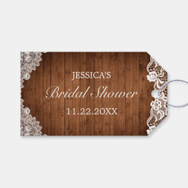 Rustic Wood & White Snöre Möhippa Tack Presentetikett