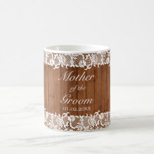 Rustic Wood & White Snöre Parent Bröllop Kaffemugg