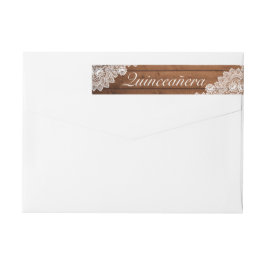 Rustic Wood & White Snöre Quinceañera Birthday Etikettband