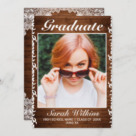 Rustic Wood & White Snöre Studenten Meddelande