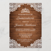 Rustic Wood & White Snöre Tiara Quinceañera