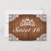 Rustic Wood & White Snöre Tiara Sweet 16