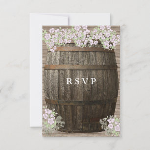 Rustic Wood, Winery, Land, Bröllop Response OSA Kort