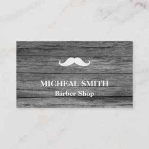 Rustic Wooden Barber Shop Visitkort