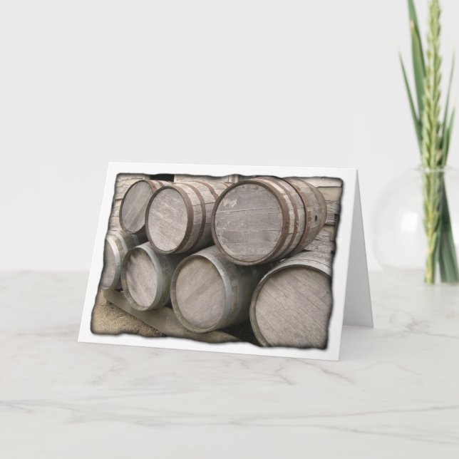 Rustic Wooden Barrels Kort (Framsida)