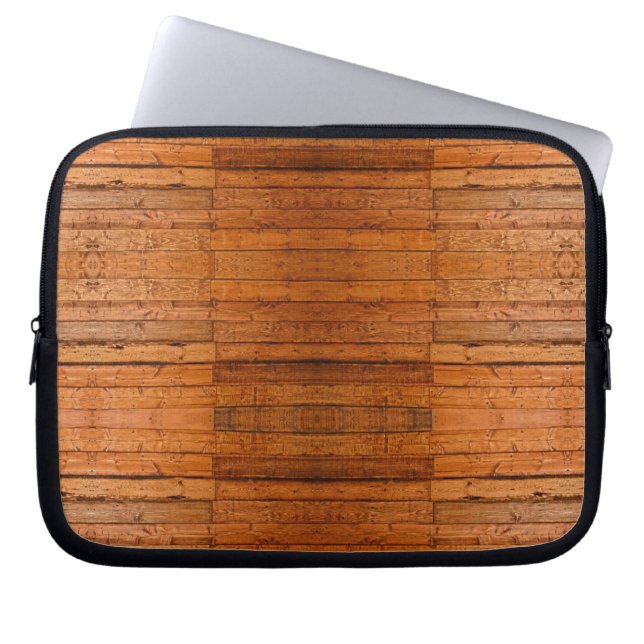 Rustic Wooden Boards Fotoproverna Art Laptop Sleeve (Framsidan)