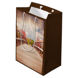 Rustic Wooden Bridge i Land