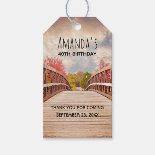 Rustic Wooden Bridge i Land Gift-Märkrna Presentetikett