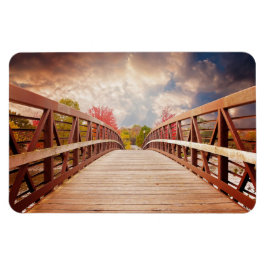 Rustic Wooden Bridge i Land Magnet