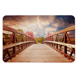 Rustic Wooden Bridge i Land Magnet