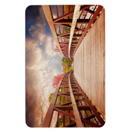 Rustic Wooden Bridge i Land Magnet