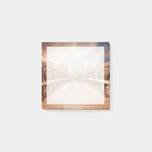 Rustic Wooden Bridge i Land Post-it Block