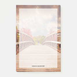 Rustic Wooden Bridge i Land Post-it Block