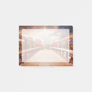 Rustic Wooden Bridge i Land Post-it Block