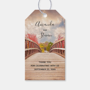 Rustic Wooden Bridge i Land Presentetikett