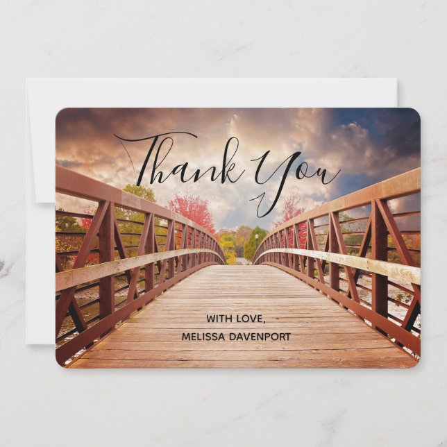 Rustic Wooden Bridge i Land Tack Kort (Framsida)