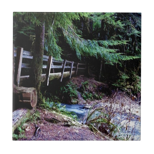 Rustic Wooden Bridge Olympic Park Kakelplatta (Framsidan)