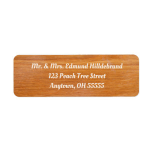 Rustic Wooden Custom Name Adress Returadress Etikett