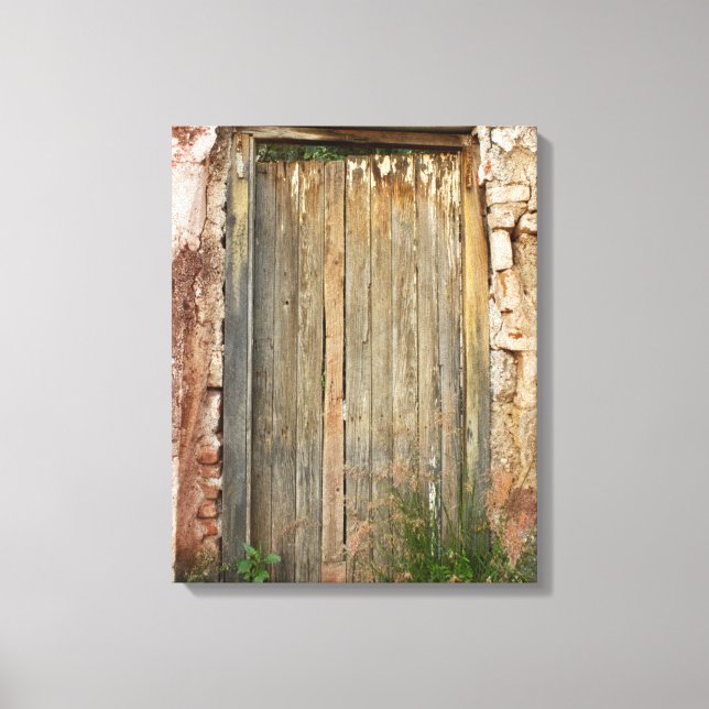 Rustic Wooden Doorway i Mexiko Canvastryck (Framsida)