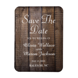 Rustic Wooden Pallet Bröllop- Spara datum Magnet