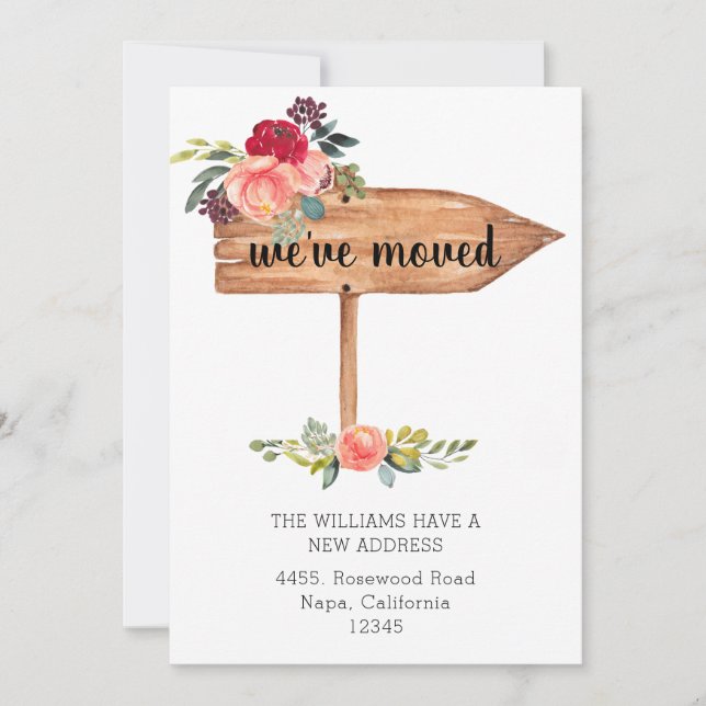 Rustic Wooden Sign Vi Flyttat Flytta annons (Framsida)